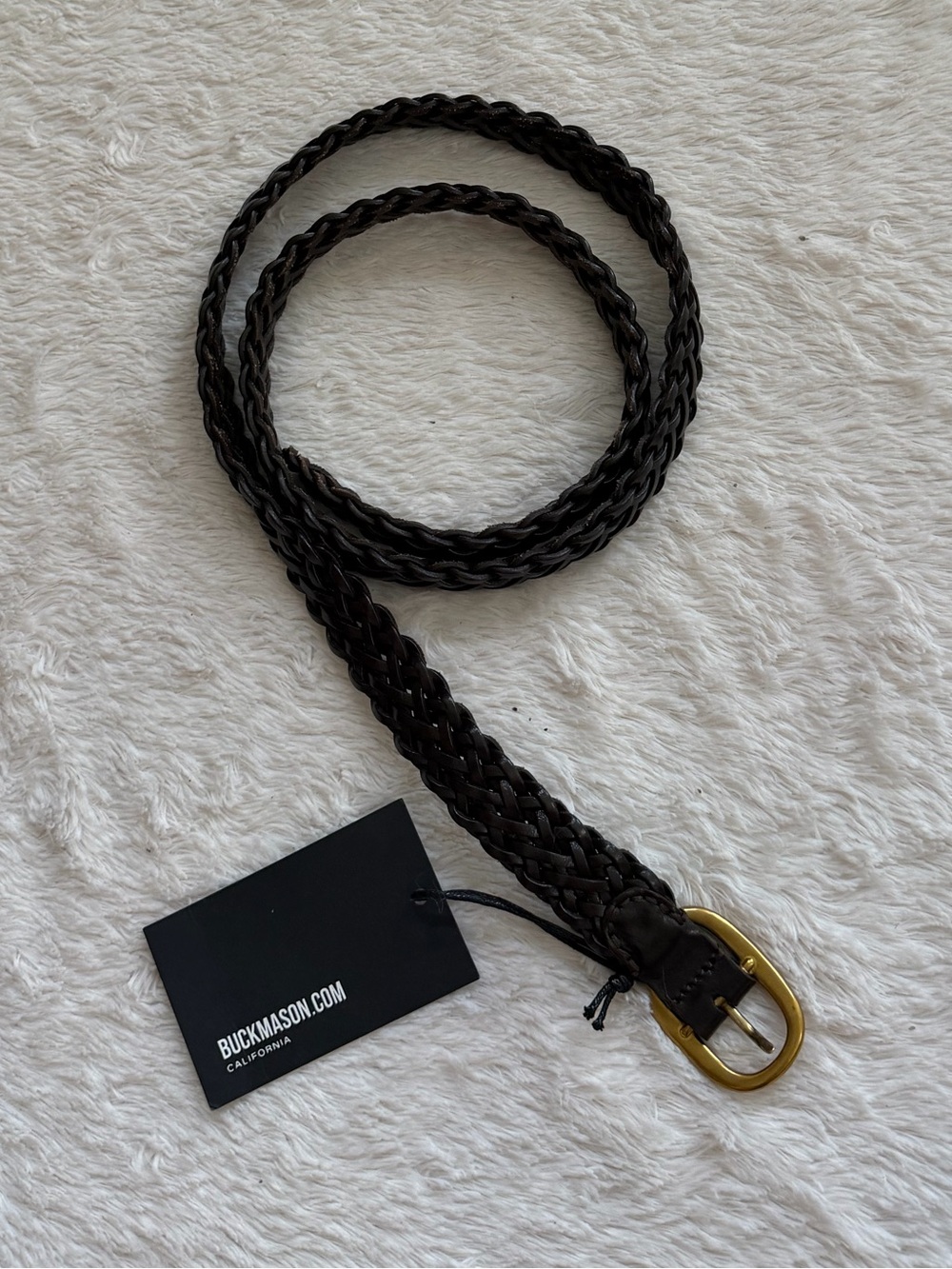 Buck Mason Braided Leather Campus Belt 30 NWT